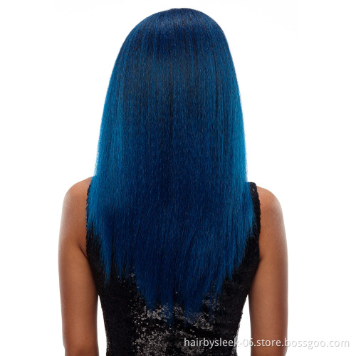 Trendy 24 inches Long Straight Free Shipping Lace Hairline Wigs Synthetic Hair Ombre Color Heat Resistant Wig For Black Women